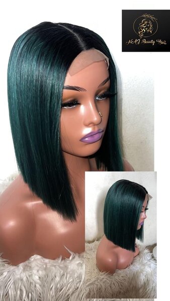 Perruque en Dentelle Bob Vert