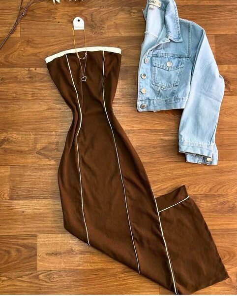 Robe longue élégante chocolat