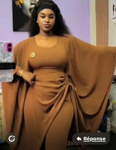 Robe longue élégante marron