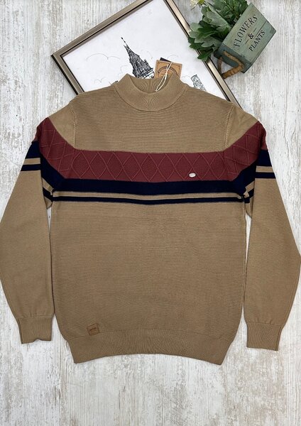 Pulls en maille à col montant homme