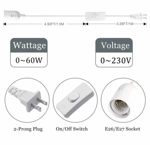 Lampe Prise Avec En Velours Côtelé - extension Suspendu