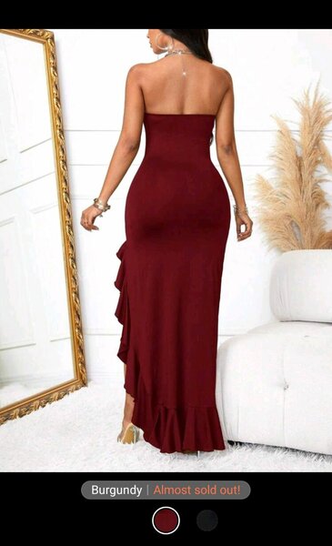 Robe longue bordeaux élégante