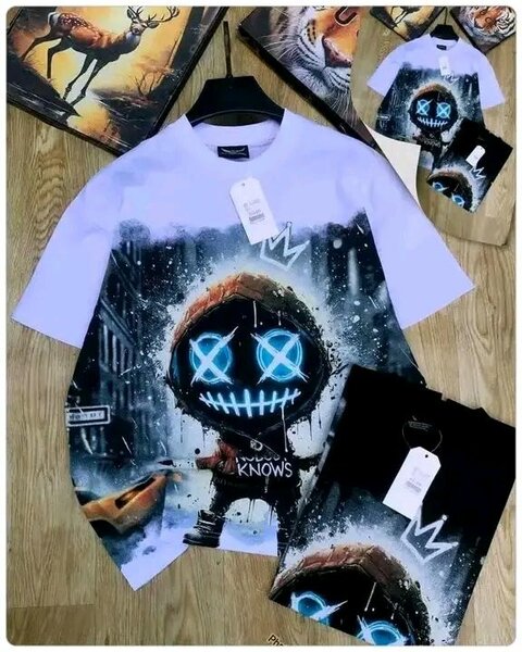 T-shirt homme motif squelette et graffiti