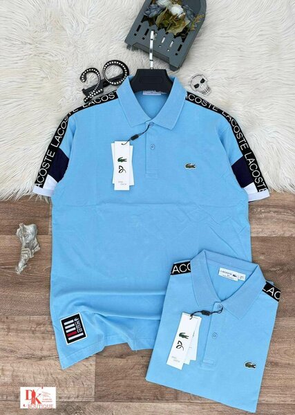 Polo Lacoste bleu pour homme