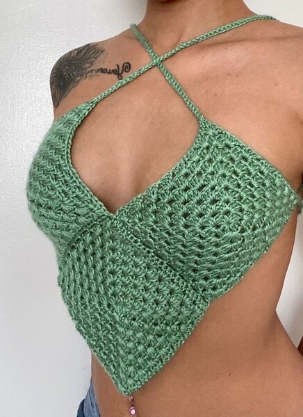 Top crochet dos nu pour femme