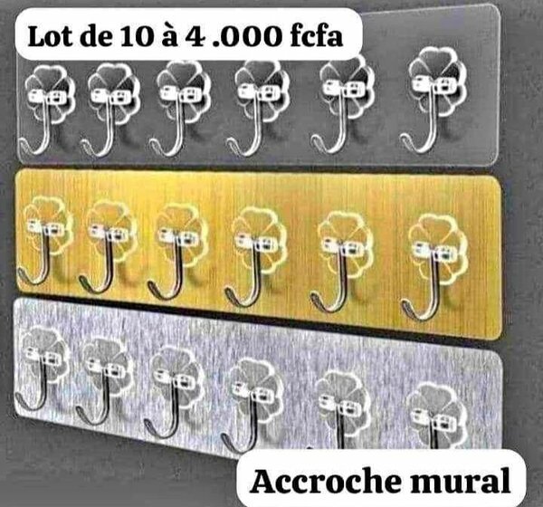 Lot de 10 Crochets Muraux