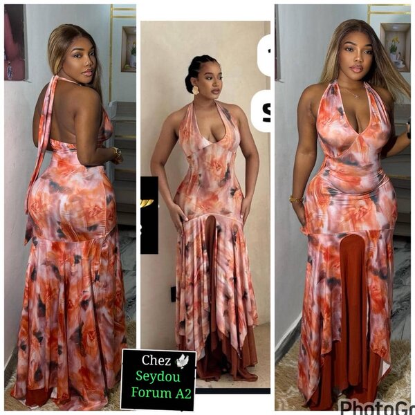 Robe Maxi Évasée Imprimée