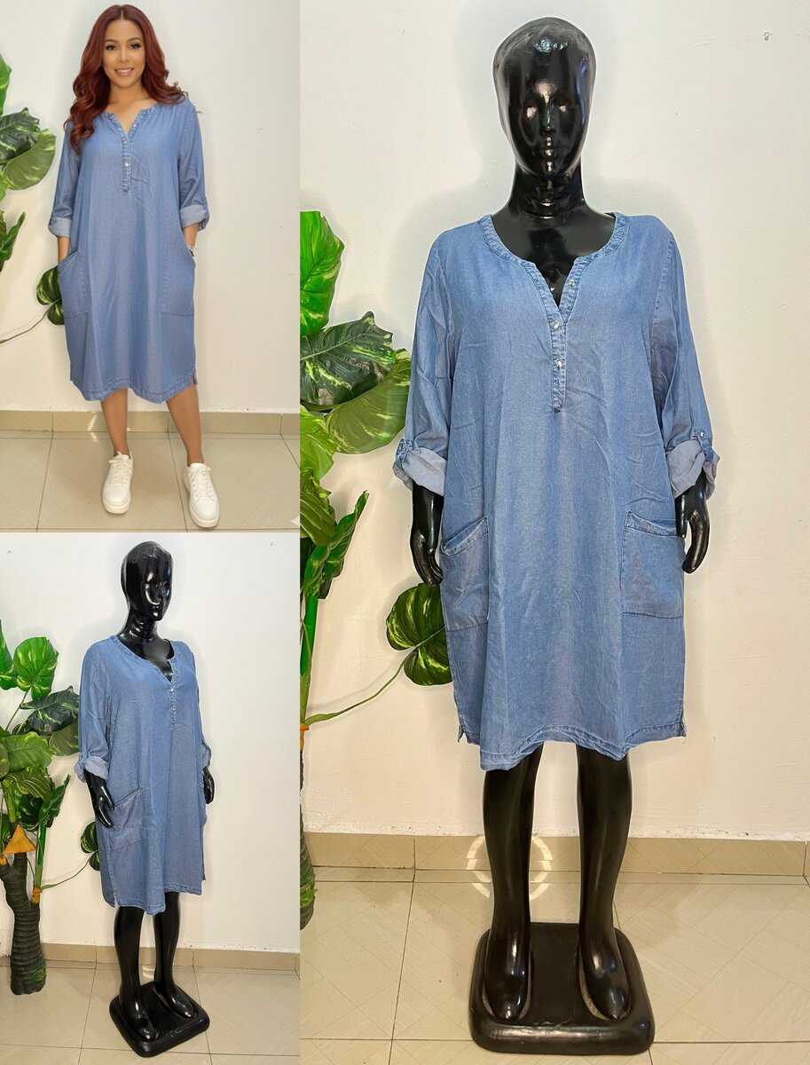 Robe Chemise en Jean Élégante