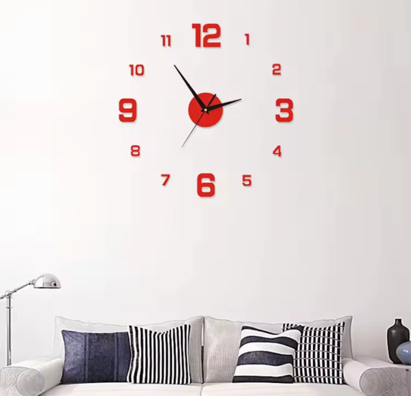 Horloge murale rouge design