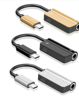 2 In 1 Type C converter/ connector/Adapter For Huawei P30 P40 P20 Mate 30 Pro Xiaomi 9 8 Oneplus 7T Usb C To 3.5mm Earphone Charger Splitter Professional safety design high quality