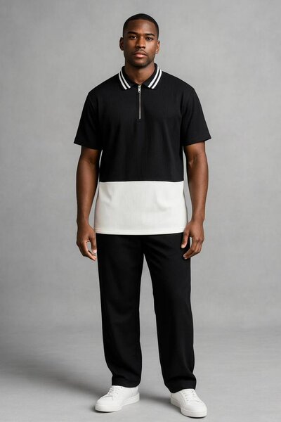 Polo bicolore élégant pour homme