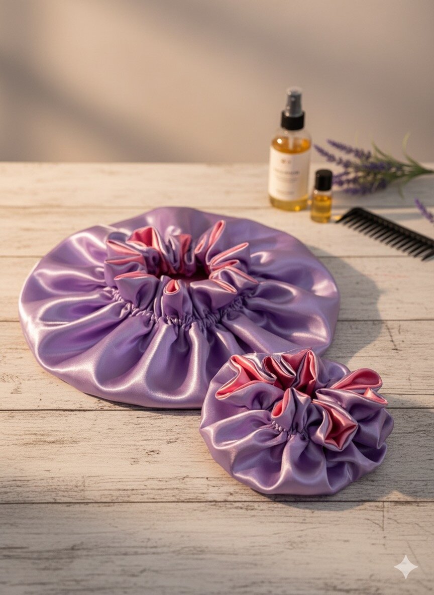 Duo bonnet satin mère et fille