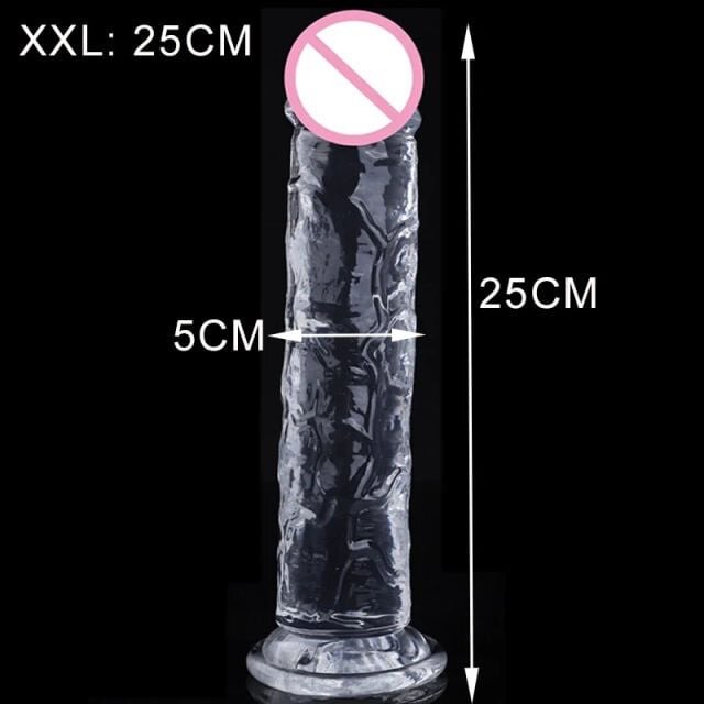 Transparent silicon dildo