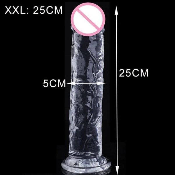 Transparent silicon dildo