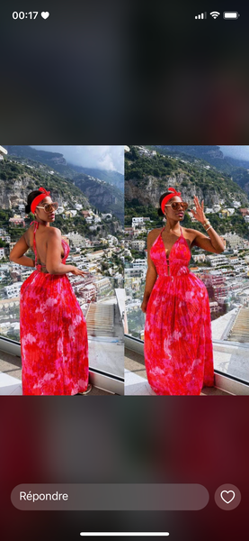 Robe longue d'été rouge