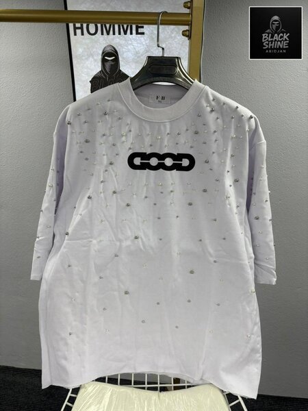 T-shirt homme perles "GOOD"