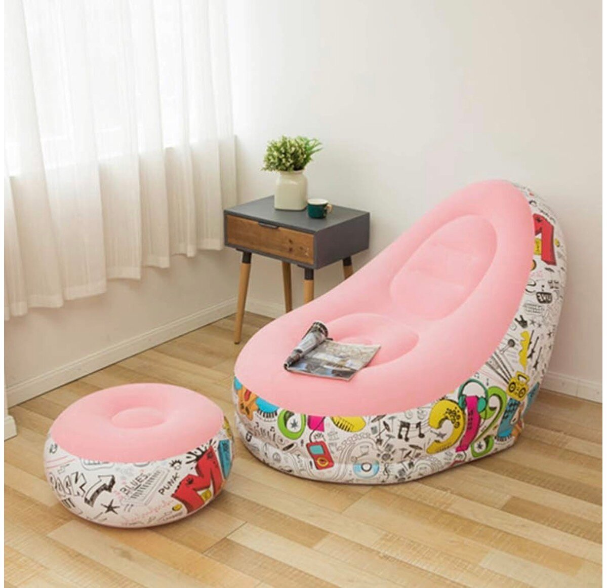 Fauteuil et Pouf Gonflables Colorés