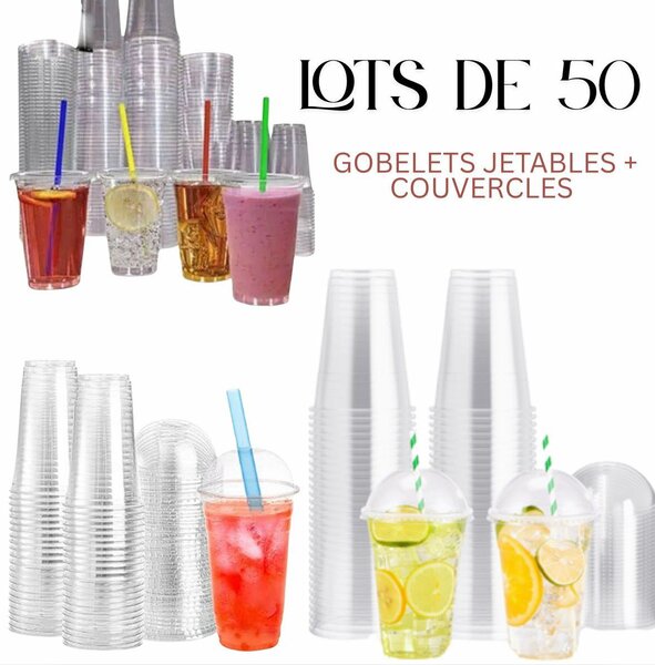 Gobelets jetables transparents 50pcs