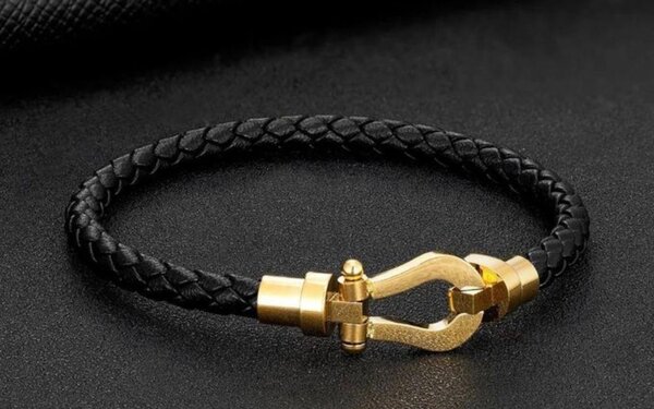 Bracelet fred noir doré