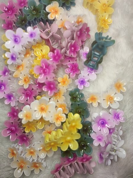 Pinces à cheveux fleurs colorées