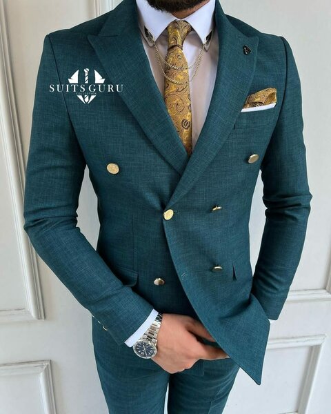 Elegant men's suit green