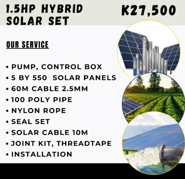 Hybrid solar pump 1.5HP