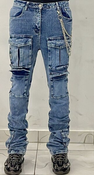 Jean cargo homme décontracté