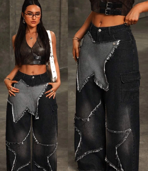 Jeans noirs étoile décontractés