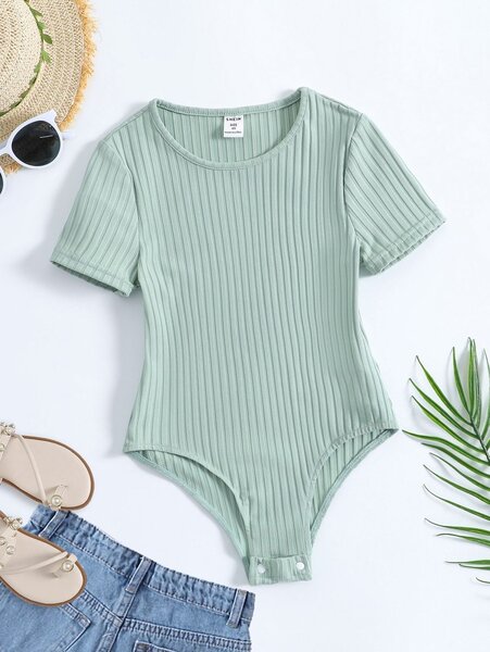 Body côtelé vert