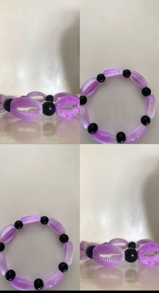 Bracelet en cauris violet