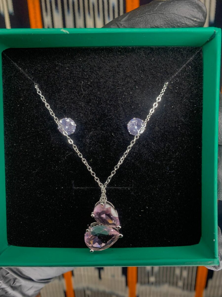 Amethyst Necklace and Earrings Set