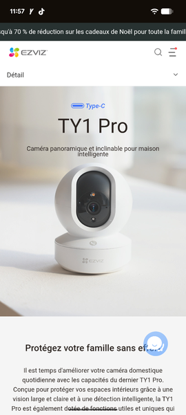 Caméra EZVIZ TY1 Pro