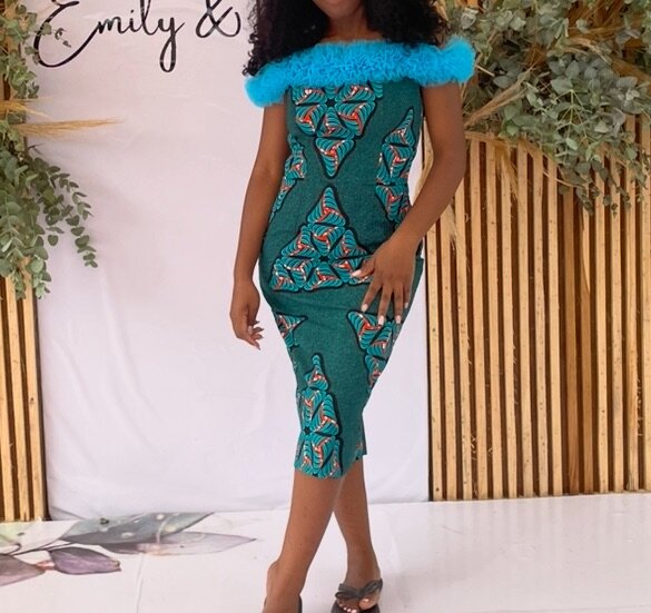 Off shoulder chitenge dress