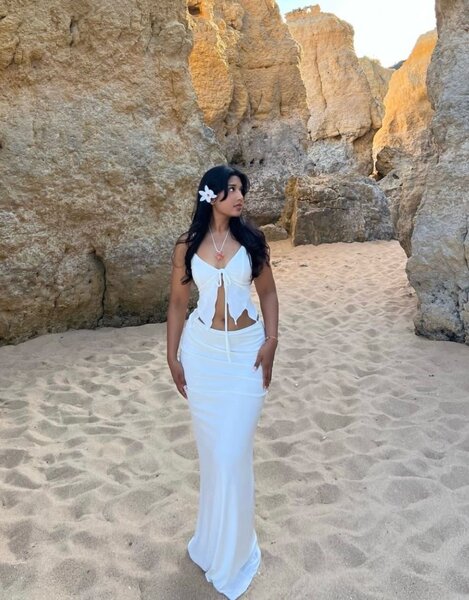 Robe longue élégante blanche