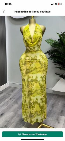 Robe maxi dos-nu imprimée