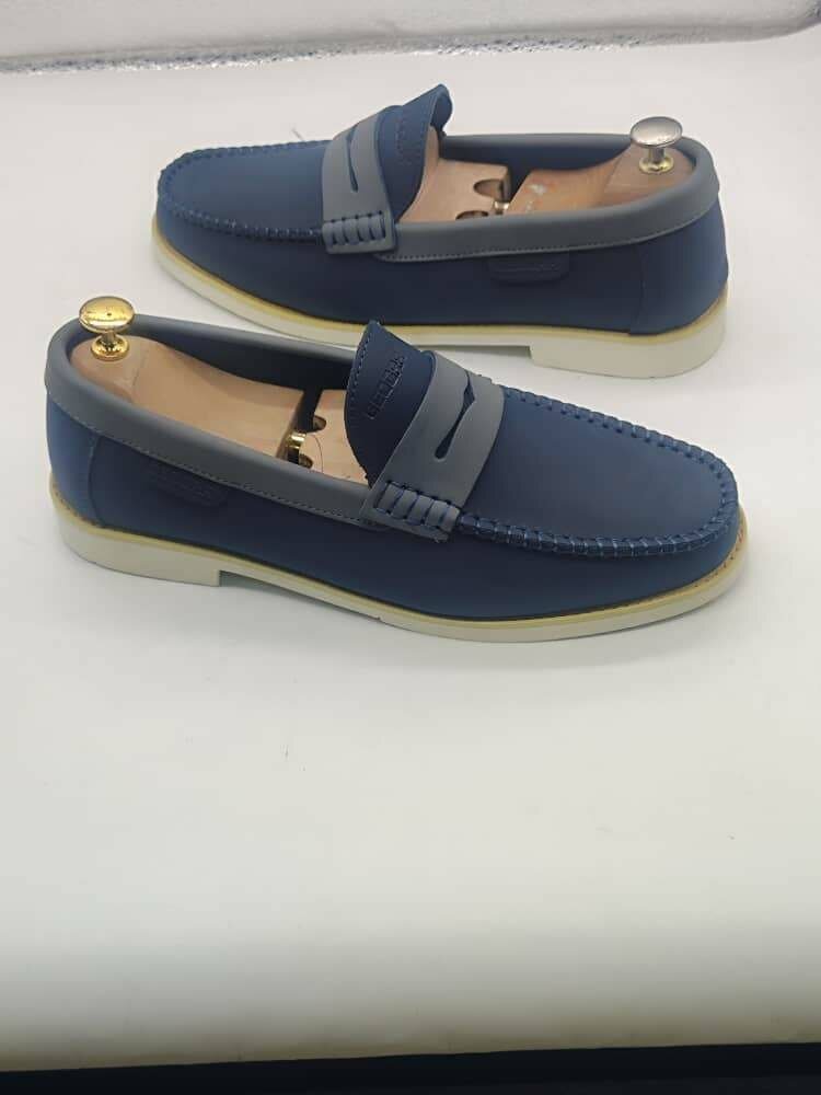 Mocassins bleu élégants homme