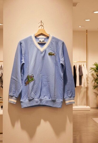 Pull bleu col V tendance