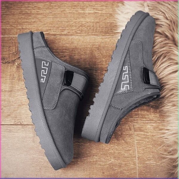 Chaussures moto en cuir gris pour homme