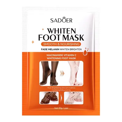 SADOER Vitamin C Skin Care Dark Skin Lightening & Whitening Moisturizing Foot Mask Moisture Soft Hyaluronic Acid Dark Knuckle Foot Mask