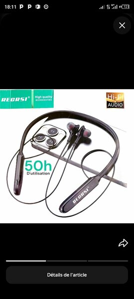 Écouteurs Bluetooth REDSI sans fil