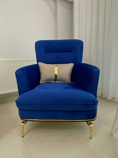 brown and blue furniture set