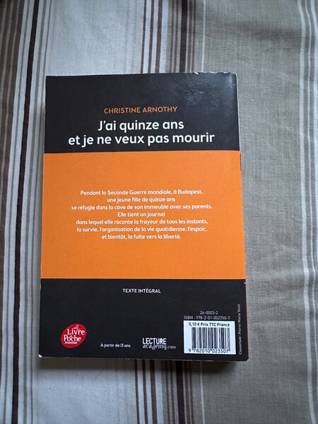 Jai quinze ans et je ne veux pas mourir- CHRISTINE ARNOTHY