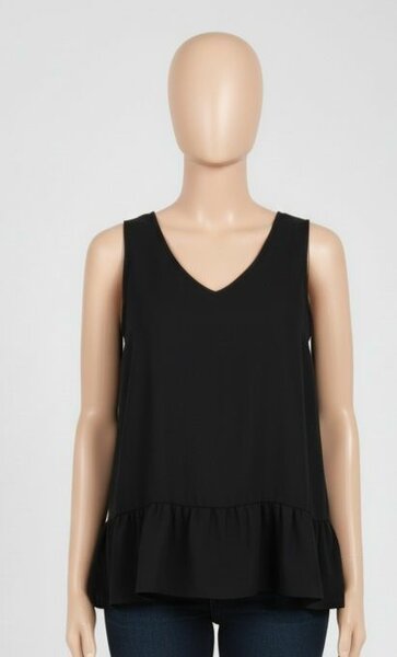 Débardeur noir à volants