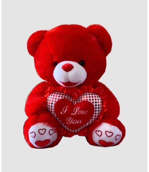 Ours en peluche rouge avec cœur 'I Love You'