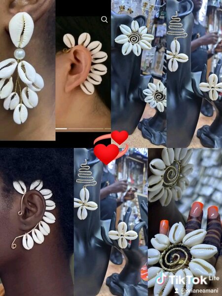 Boucles d'oreilles coquillage et cristaux