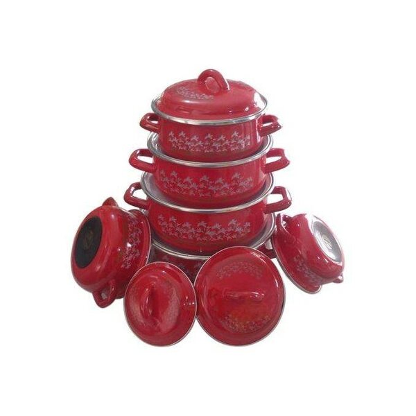 Ensemble de casseroles rouges en lot de 7