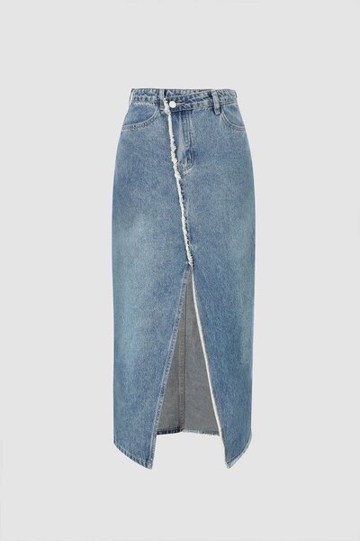 Jupe longue en jean fendue
