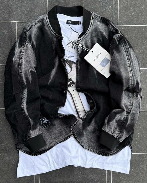 Veste en jean ZARA noire pour homme