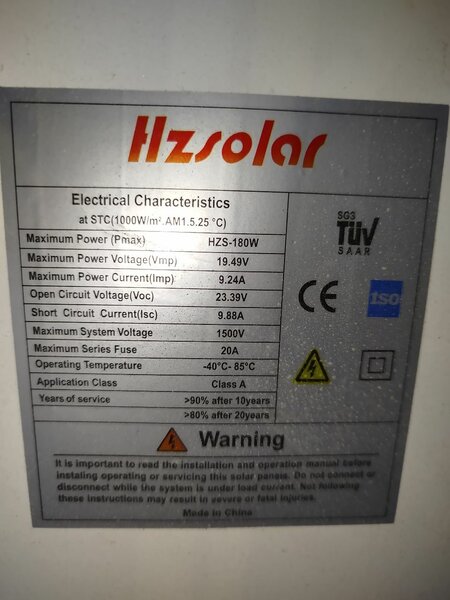 180-WATT solar panels A grade
