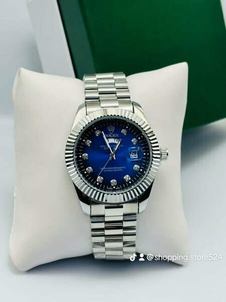 Rolex argent bleu homme